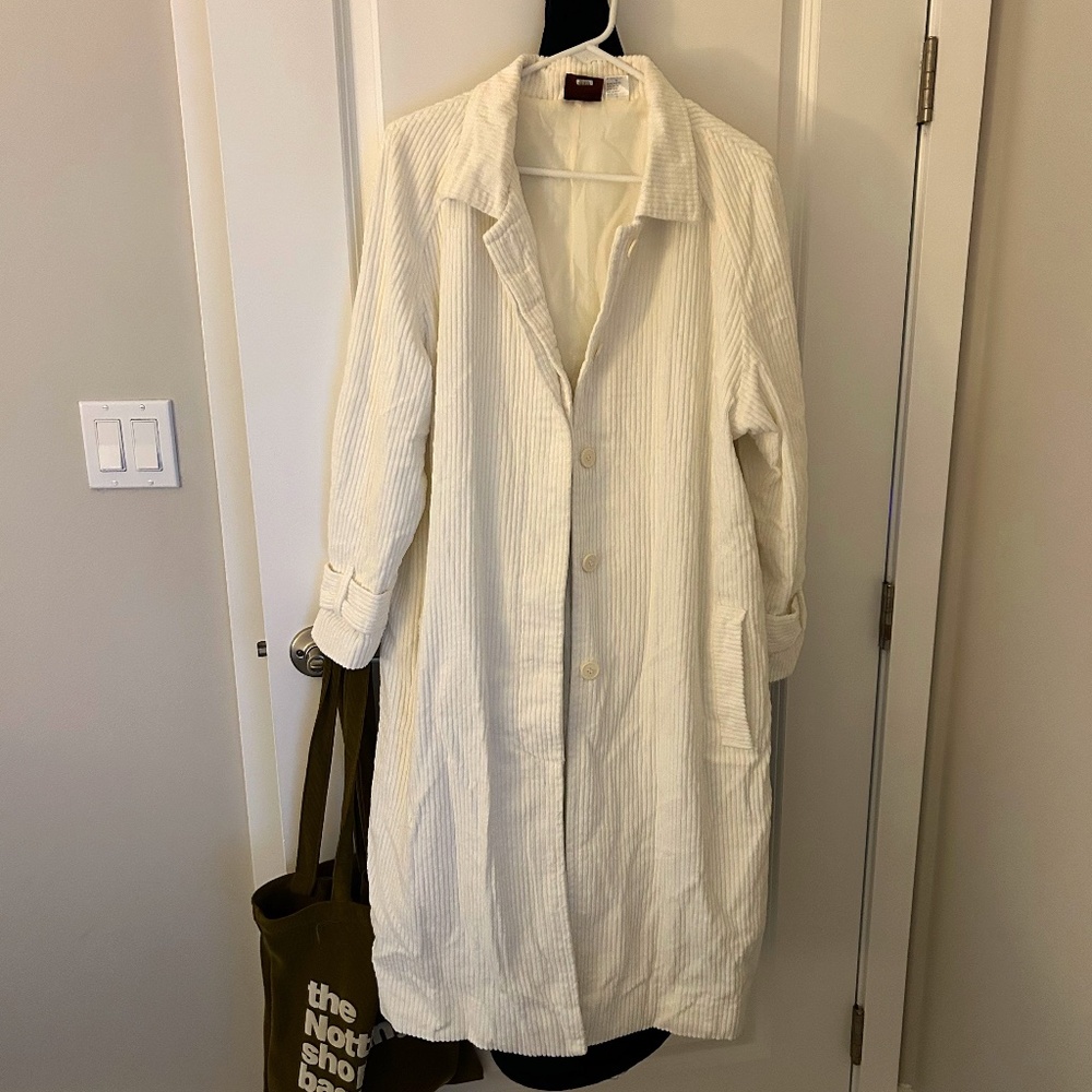 Oversized White Trench Coat